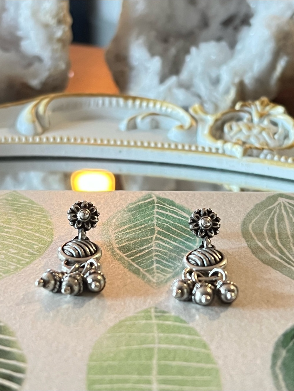 Brighton Floral Post Earrings with Dangling Charms - Picture 2 of 4